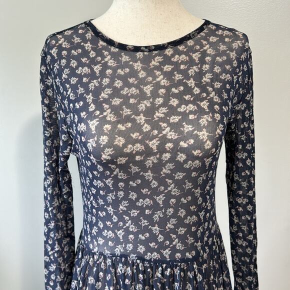 LOUNA Women's Floral Mesh Dress Size S In Black - Picture 7 of 15